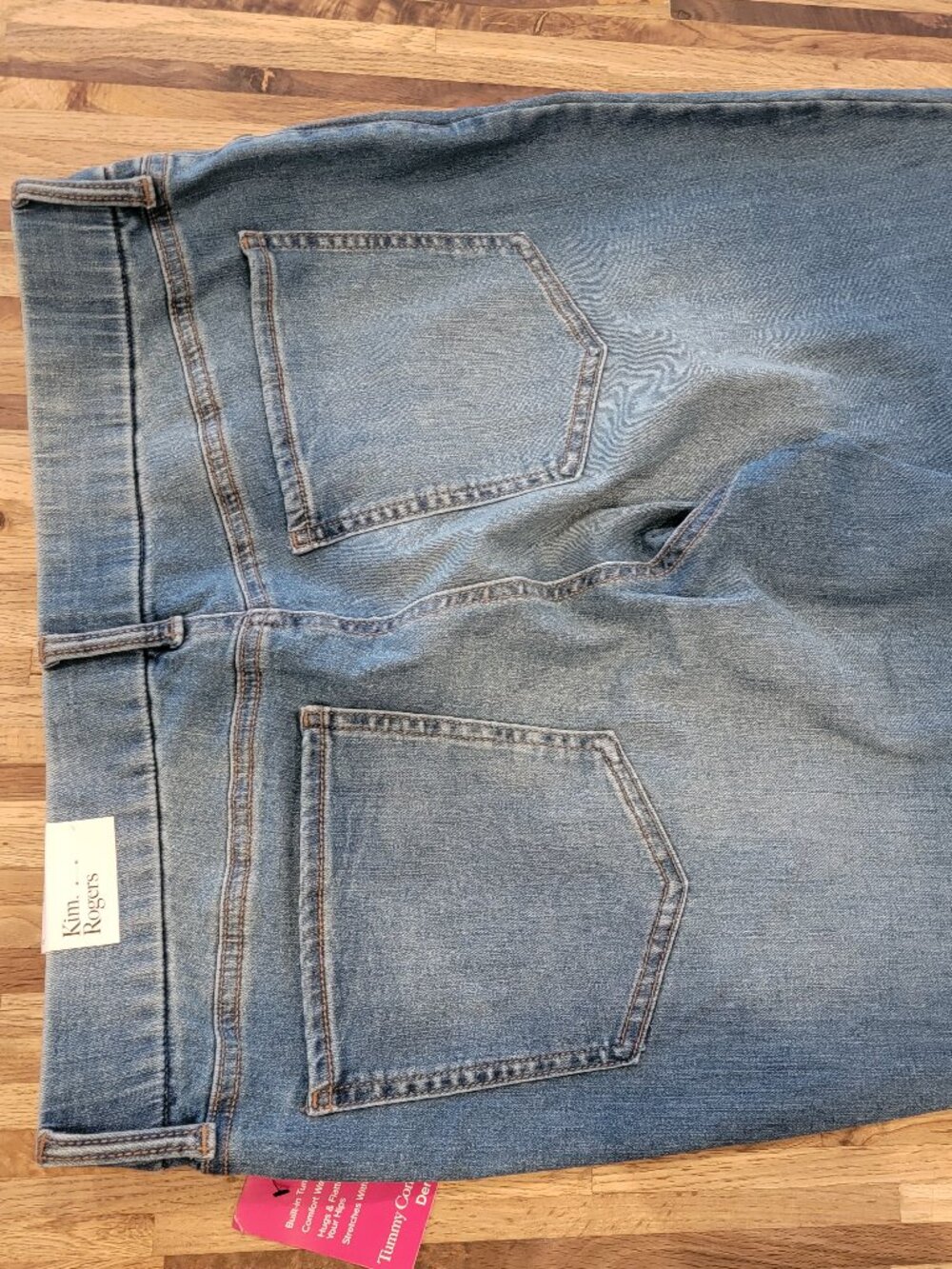 Kim Rogers Pull On Bootcut Tummy Control Herrin Wash Blue Jeans - Picture 8 of 11